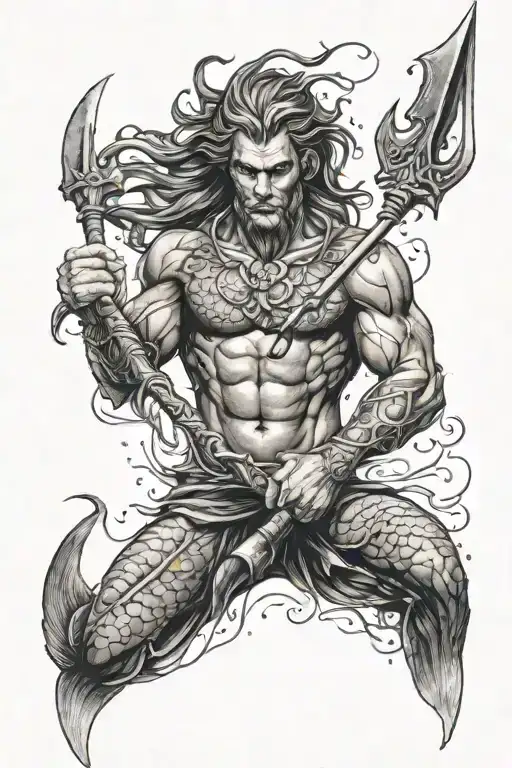 Merman Warrior With Trident