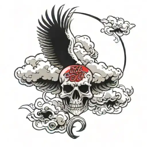 Fear No Evil Words With Red Righting And Clouds