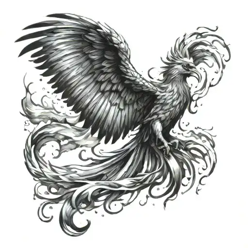 Phoenix Rising From Ashes Symbolizing Overcoming