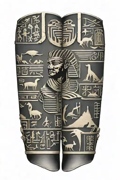Egyptian Hieroglyphs Text On Legs