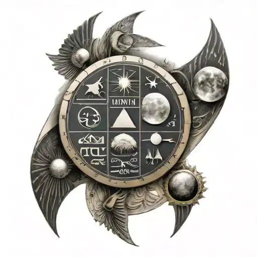 Egyptian Hieroglyphs Moon Phases