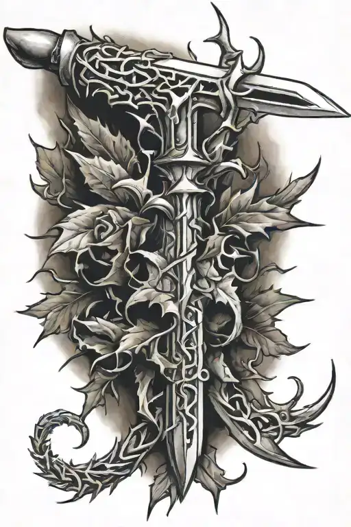 Dagger With Thorns Wrapping