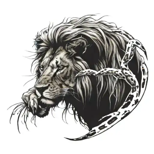 Lion And Crab Surrounded