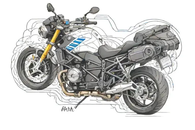 Motorcycle Bmw F900r And Heartbeat Line