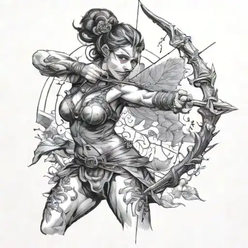 Demon Lillith Shooting An Arrow