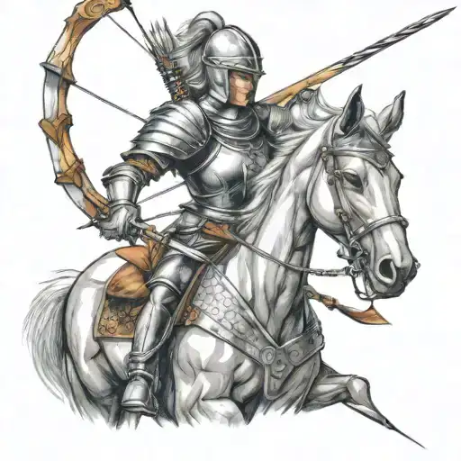 Female Knight Shooting Arrow