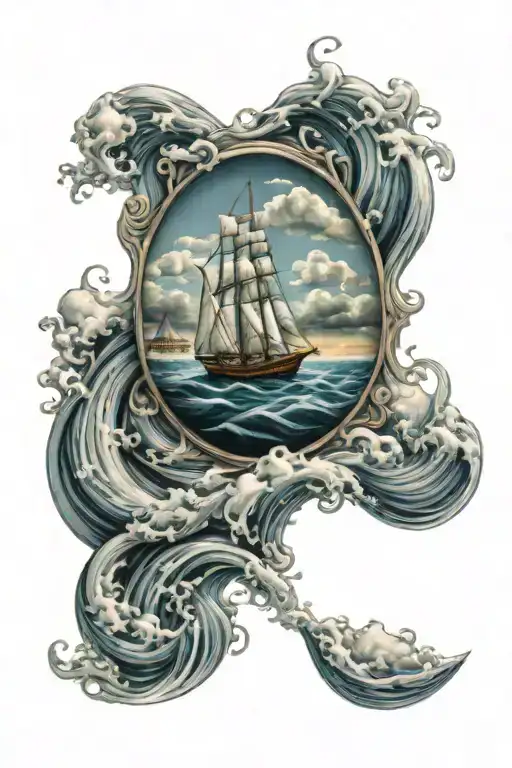 Sailboat On The Water Waves