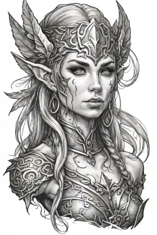Beautiful Elf Warrior Woman