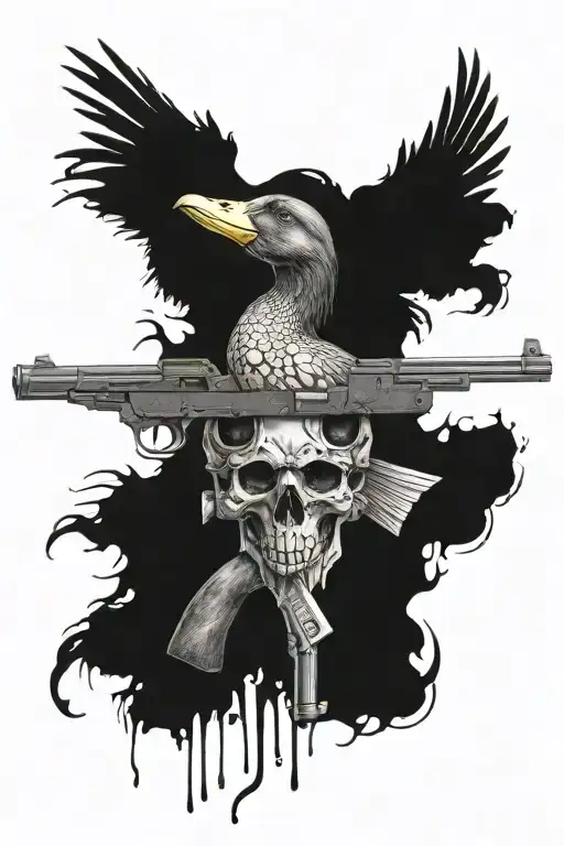 Skull Hunting Weapon Gun Hunter Duck