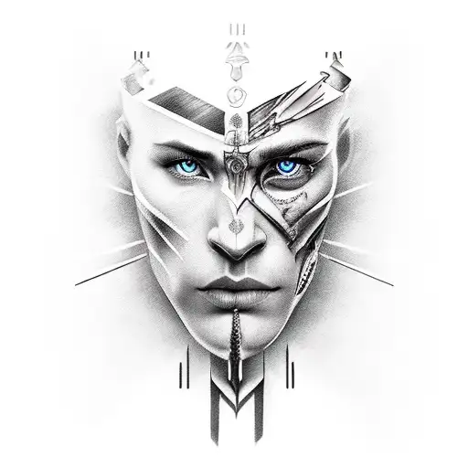 Human Warrior With Scar On Face