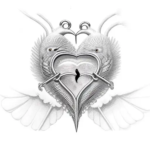 Bird With Heart In Chain