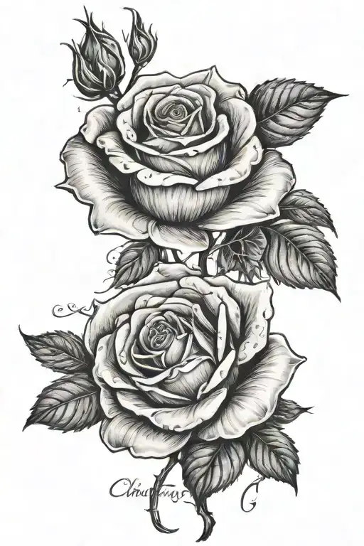 Rose With Name Christina