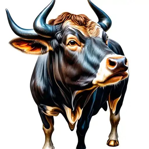 Bull Looking To The Side Profile