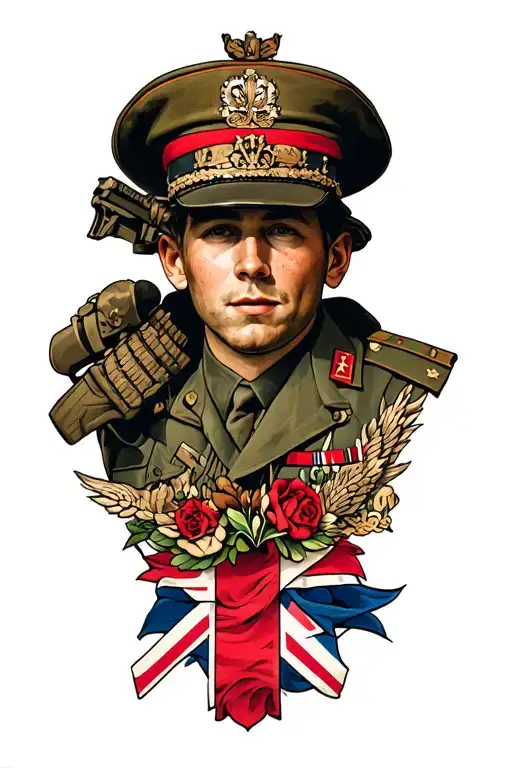 British Military Remembrance Tattoo Design