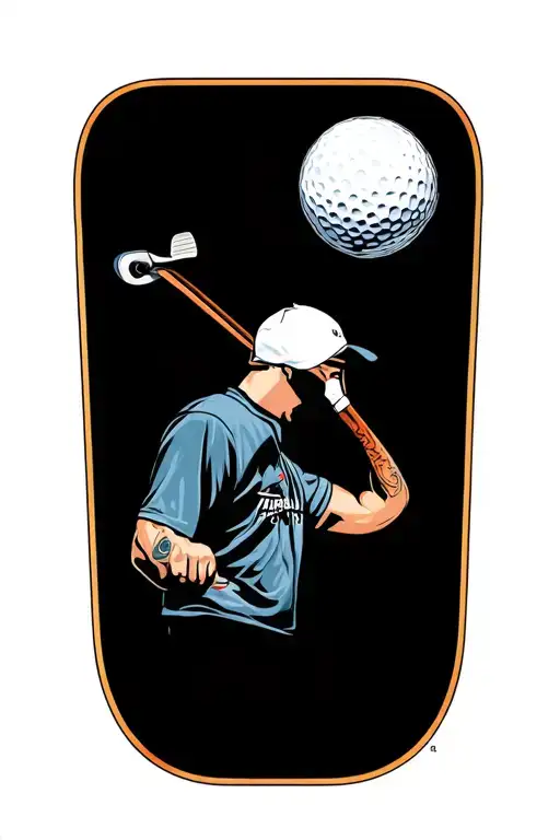 Skateboard And Golf Club