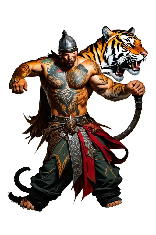 Warrior With Tiger