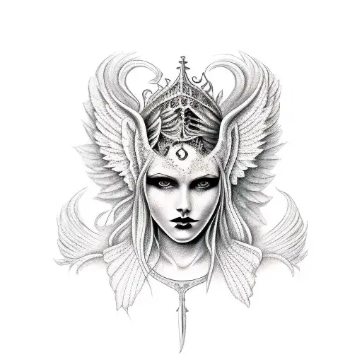 Female Guardian Or Gothic Angel