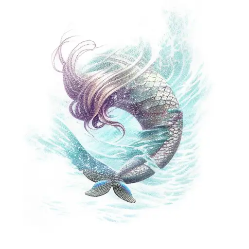 Mermaid Underwater Waves Crashing And Sunlight