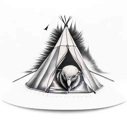 Dark Vibe Of Tipis And Crows