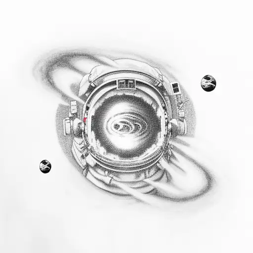 Astronaut With Clouds And A Black Hole