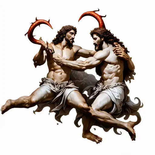 Jesus And Satan Fighting