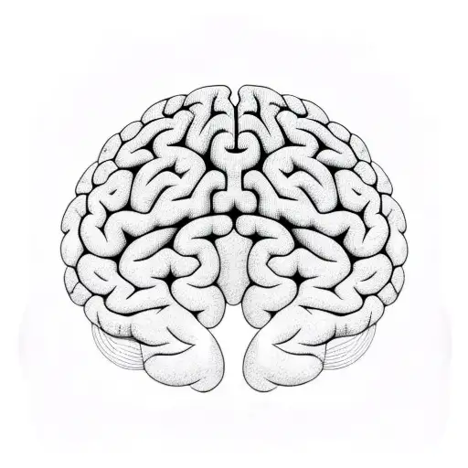 Brain With Geometric Line Art Around It