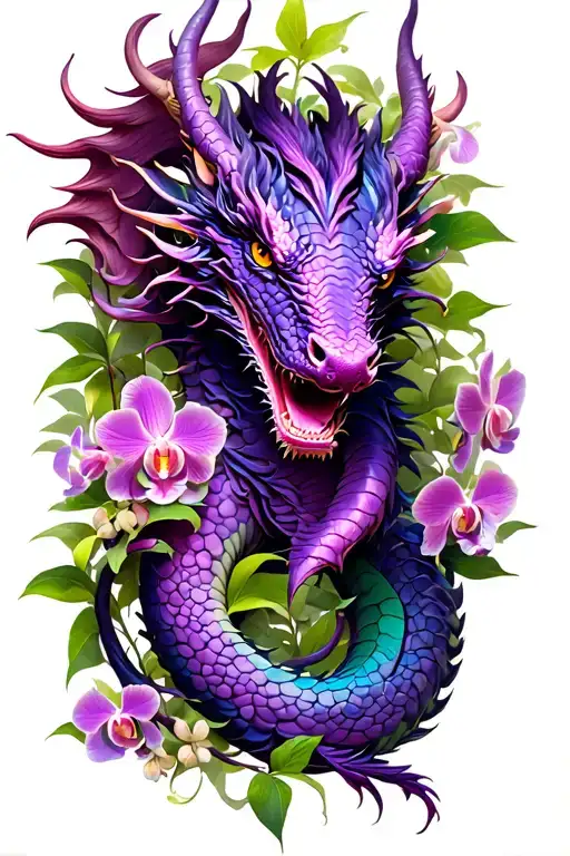 Purple Dragon With Orchid Vine Wrapping