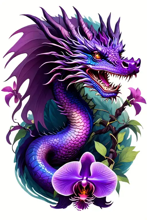 Purple Dragon With Orchid Vine Wrapping