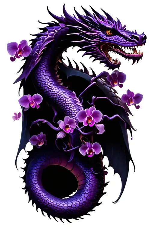 Purple Dragon With Orchid Vine Wrapping