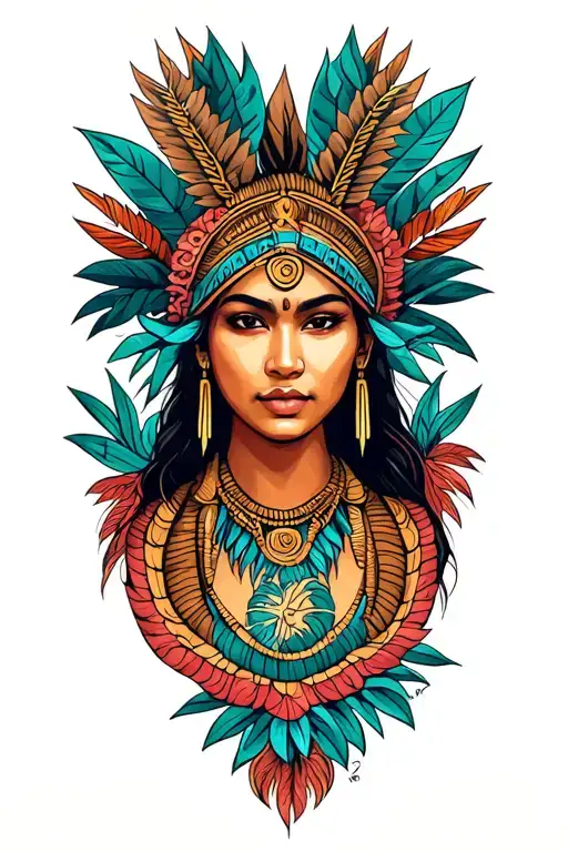 Polynesian Style With Virgo Zodiac Sign