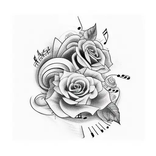 Sleeve For A Singer With Music Notes And Sheet Music Wrapping Around The Arm