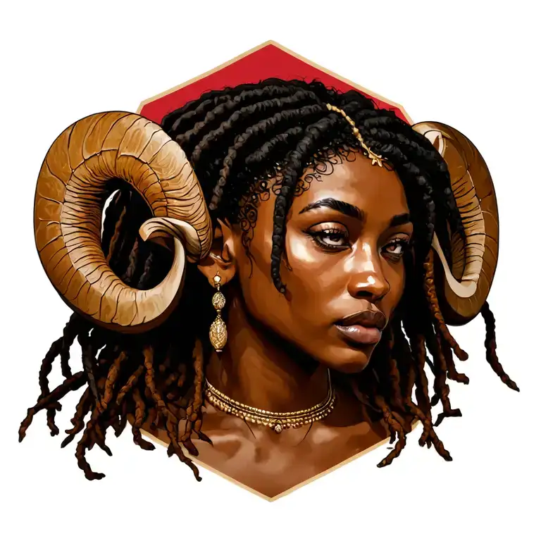 Aries Black Woman With Dreads Strengthened By God