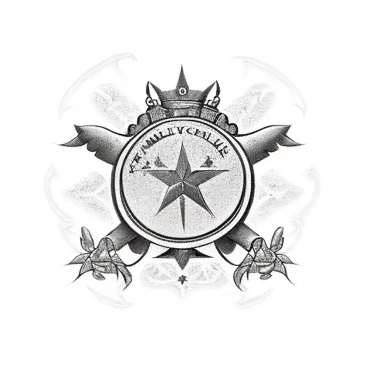 Family Crest With A Pole Star