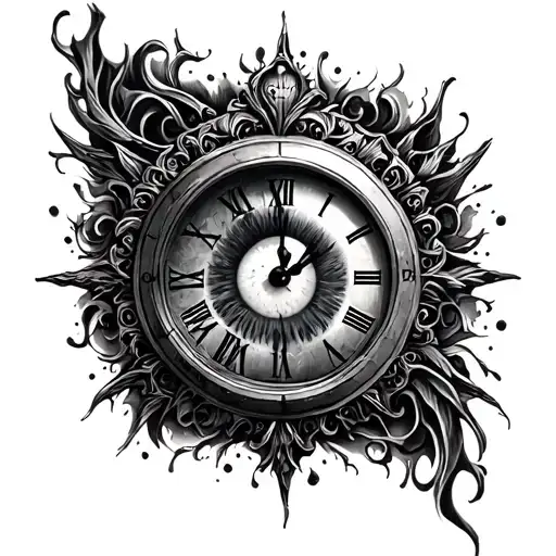 Clock With An Eye Inside Surrounded