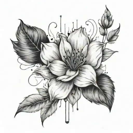 Combine Techno Music Elements With Realistic Flower Petals In A Minimalist