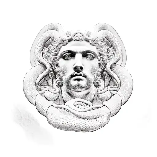 Greek Statue With Snake