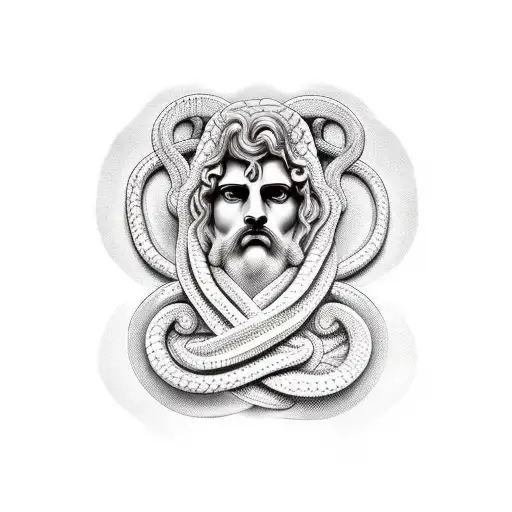 Greek Statue With Snake