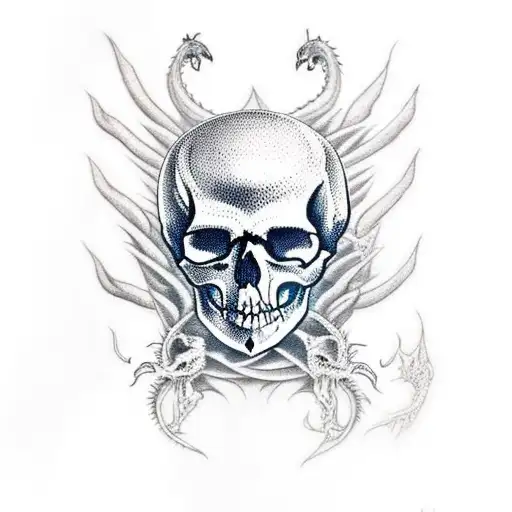 Skull With Dragons