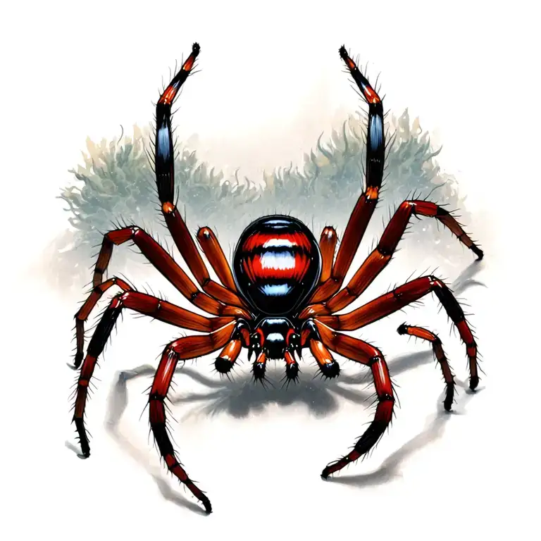 Black Widow Spider Crawling Out Of
