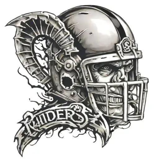 Incorporate Raiders Logo With A Quote In Crazy 3D Writing