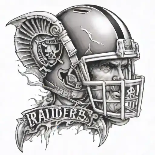 Incorporate Raiders Logo With A Quote In Crazy 3D Writing