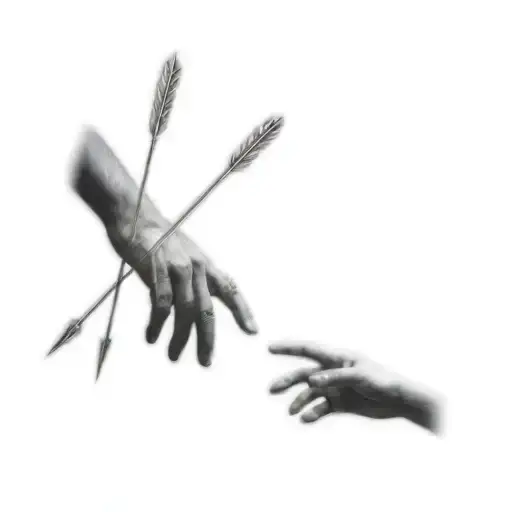 A Hand Reaching For An Arrow