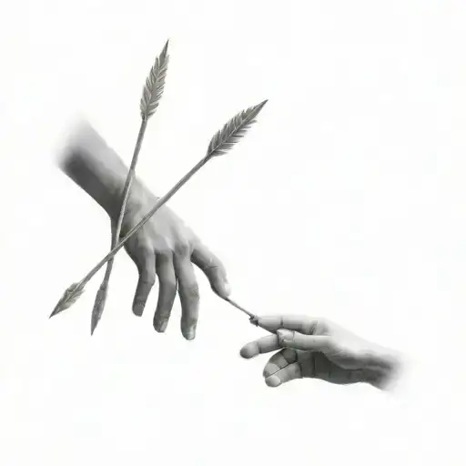 A Hand Reaching For An Arrow