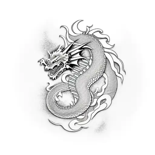 Japanese Dragon Stencil