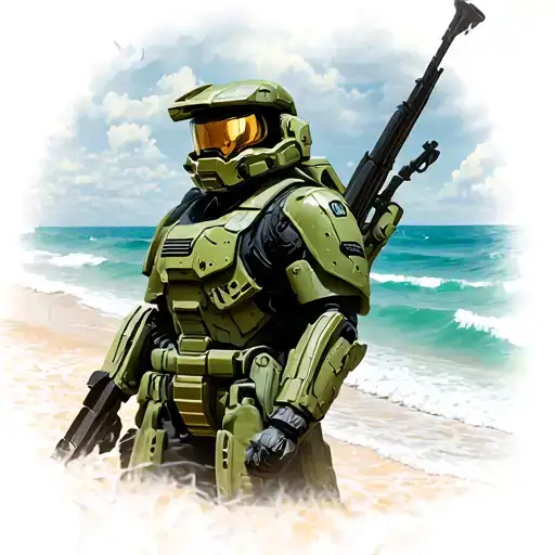 Master Chief Beach Scene