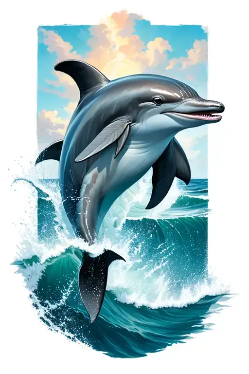Dolphin Jumping Out Of Ocean
