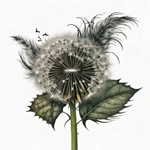 Dandelion Blowing Leaves And Wind