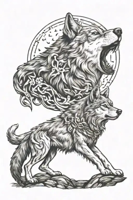 Shiv And Wolf Howling