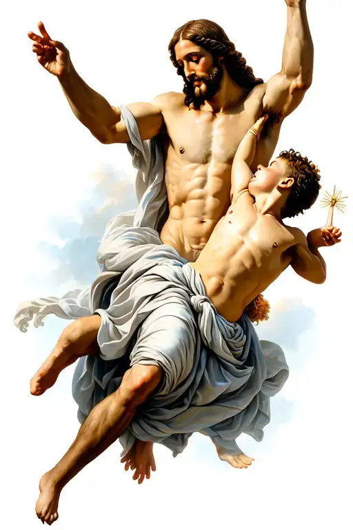 Jesus Catching A Boy