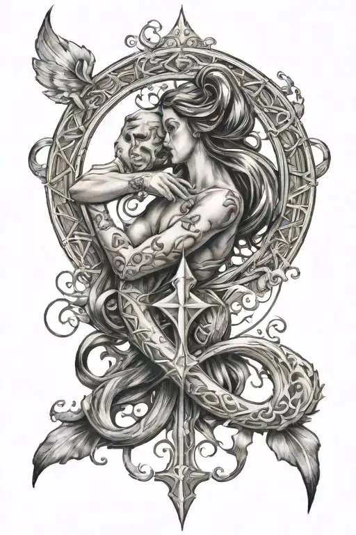 Bdsm Symbol Combined With Aquarius And Libre